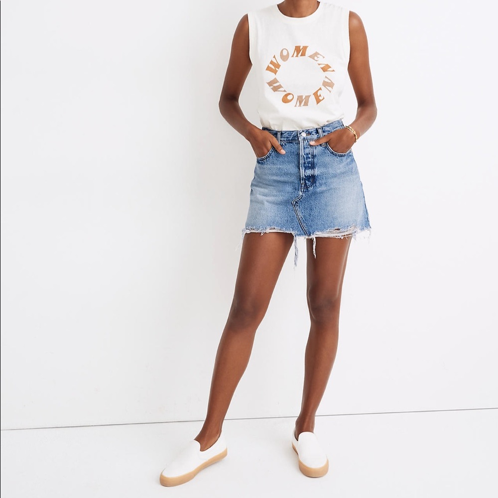 NWT Madewell Rigid Denim Relaxed Mini Skirt in Rosehill Wash